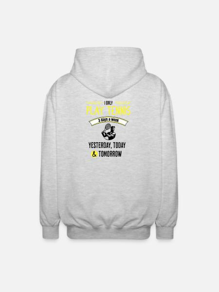 Funny Tennis Quote - Unisex Hooded Jacket - light heather grey