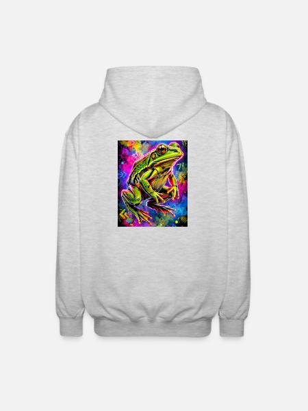 frog - Unisex Hooded Jacket - light heather grey