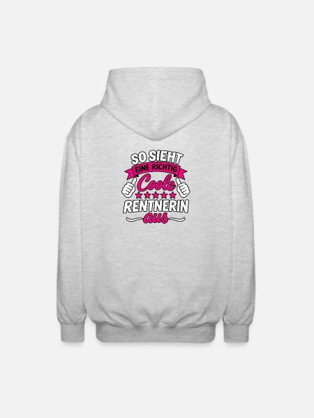 Rente Ruhestand Rentnerin - Unisex Kapuzenjacke - Hellgrau meliert