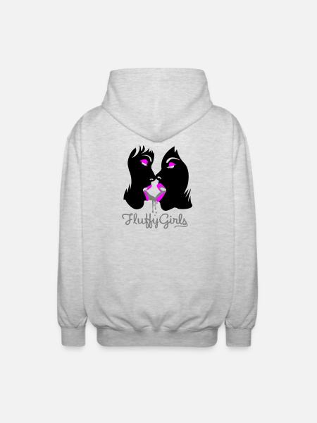 fluffy girls - Unisex Kapuzenjacke - Hellgrau meliert