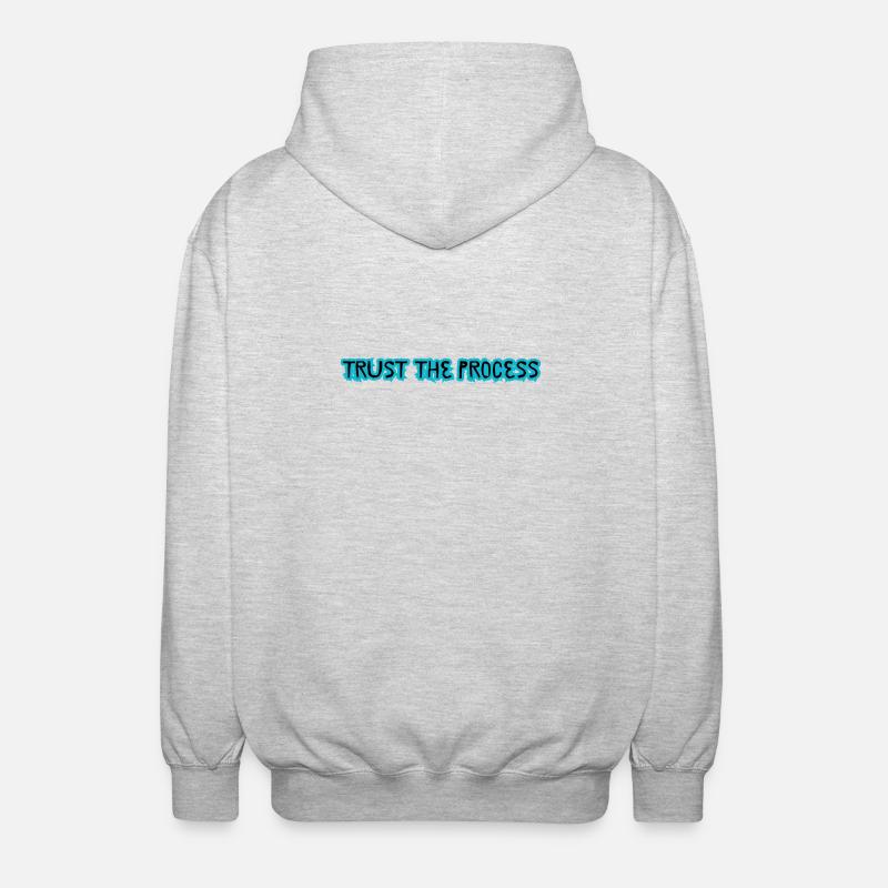 TRUST THE PROCESS design - Unisex Kapuzenjacke - Hellgrau meliert