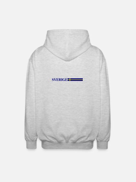 Sweden Flag Sverige - Unisex Hooded Jacket - light heather grey