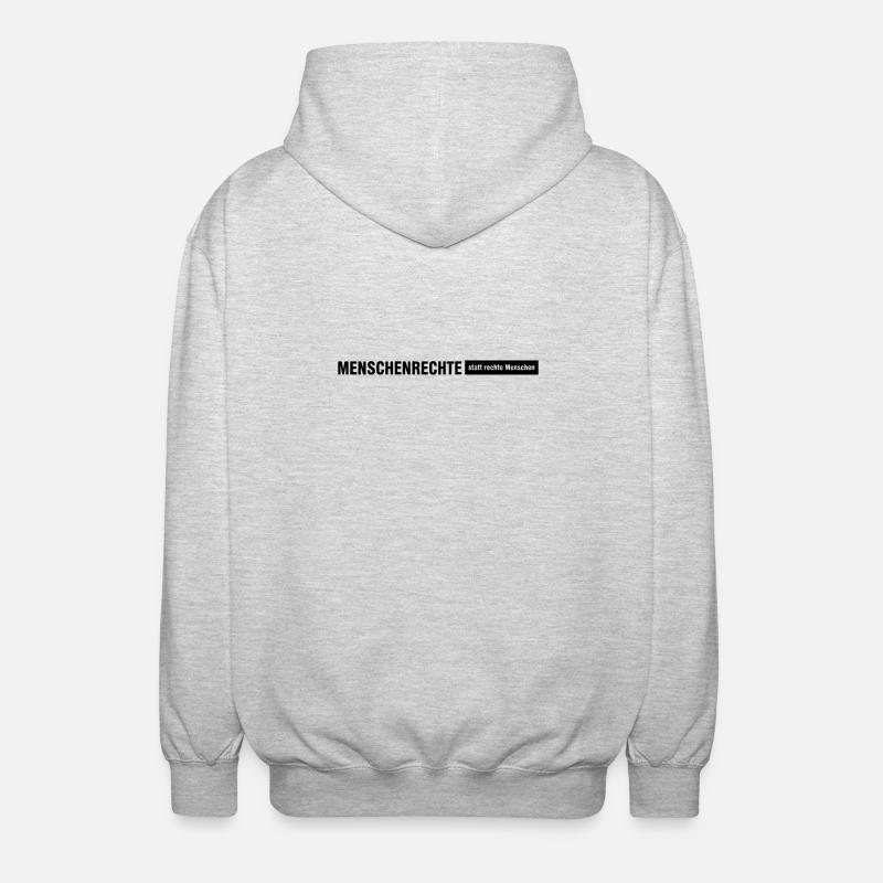 Human Rights Saying Line - Unisex Hooded Jacket - light heather grey