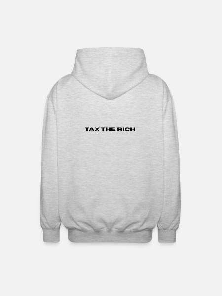 TAX_THE_RICH_bold - Unisex Hooded Jacket - light heather grey
