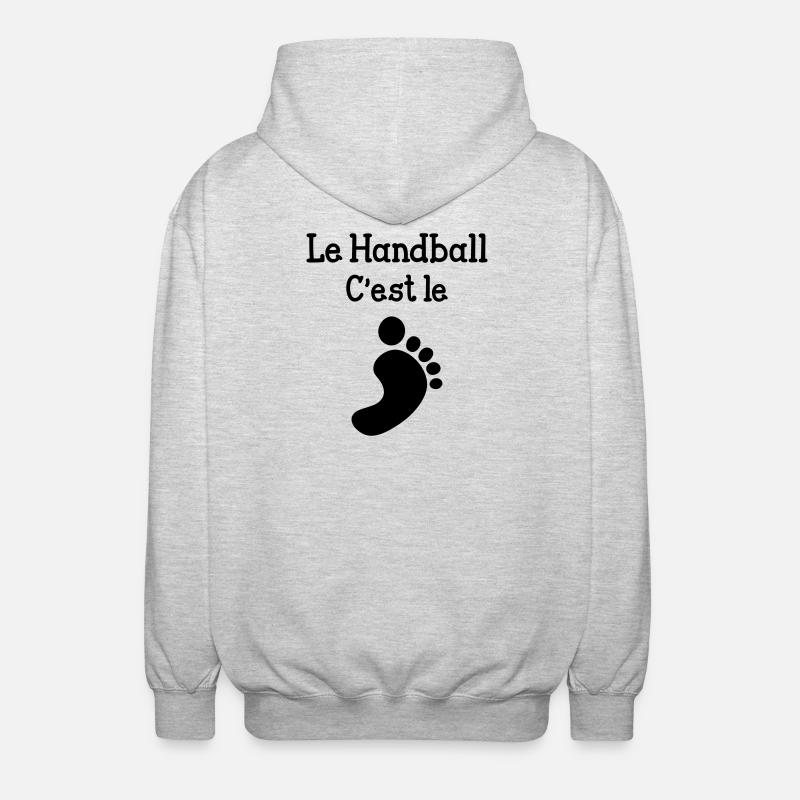 Le handball c'est le pied ! - Veste à capuche unisexe - gris clair chiné
