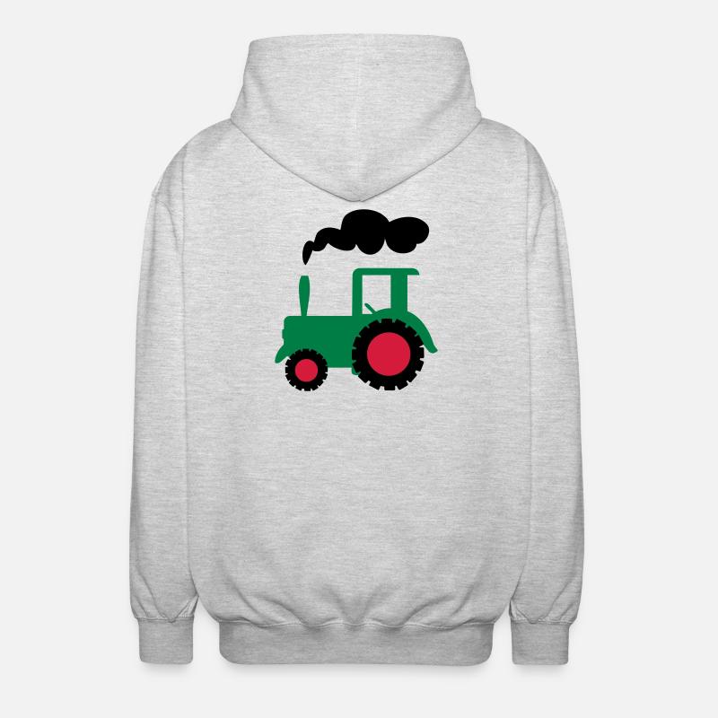 traktor trecker landwirtschaft - Unisex Kapuzenjacke - Hellgrau meliert