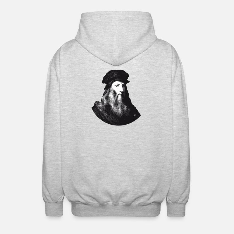 Leonardo Da Vinci - Unisex Kapuzenjacke - Hellgrau meliert