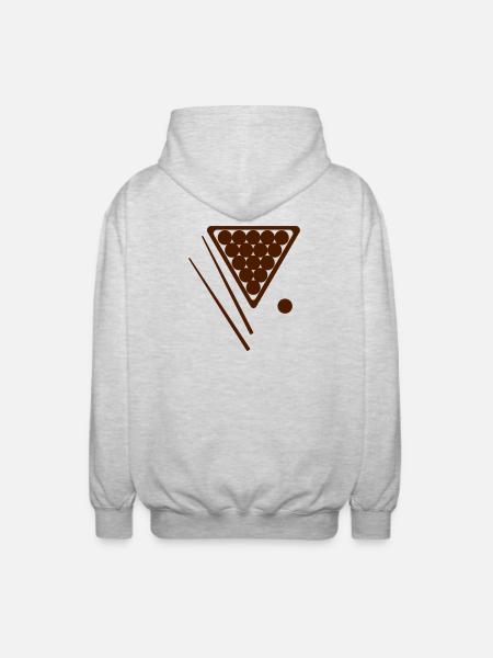Snooker Rack and Cues - Unisex Hooded Jacket - light heather grey
