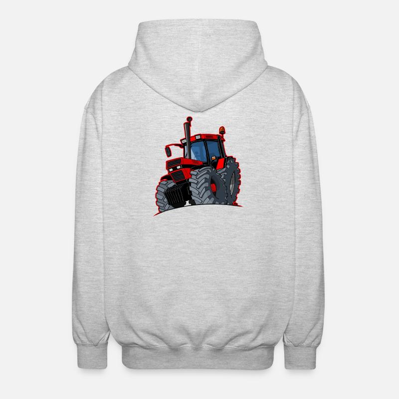 0856 Fall rote Grenze - Unisex Kapuzenjacke - Hellgrau meliert