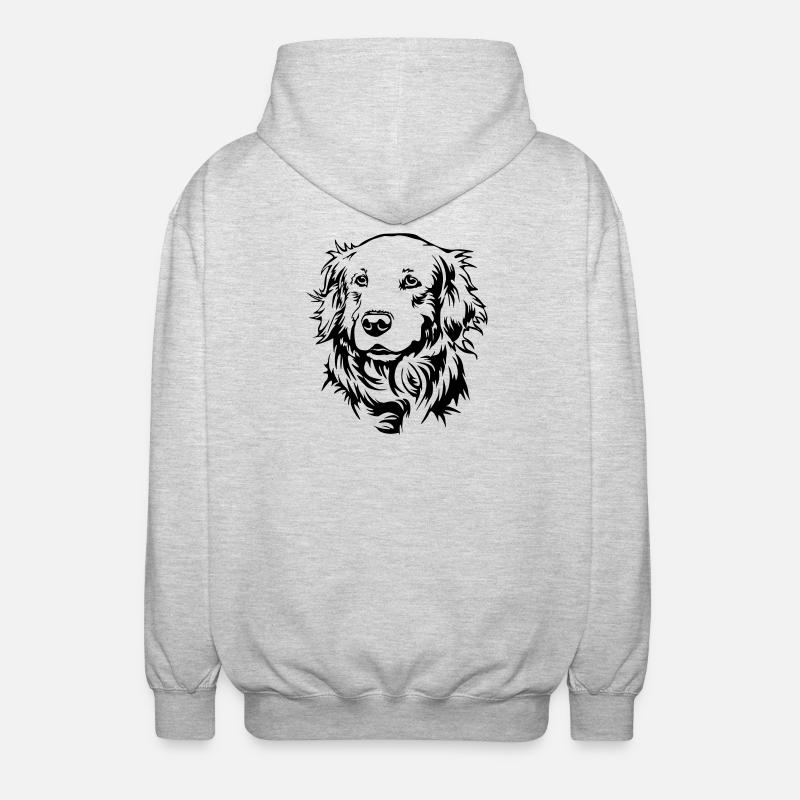 Tête de golden retriever - Veste à capuche unisexe - gris clair chiné