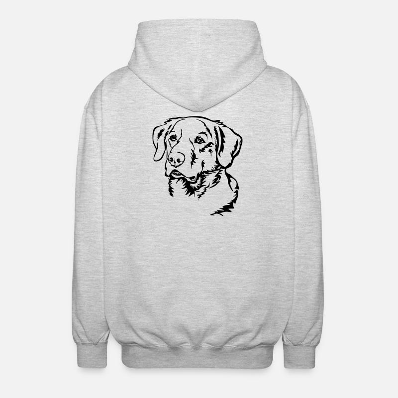 Tête de labrador - Veste à capuche unisexe - gris clair chiné