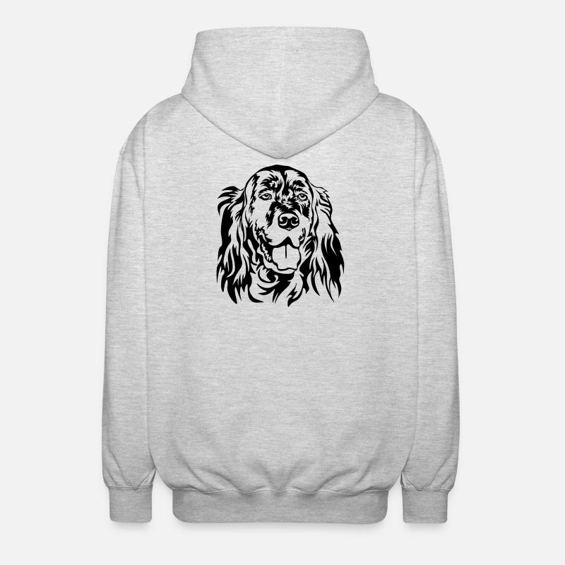Englischer Setter Kopf - Unisex Kapuzenjacke - Hellgrau meliert