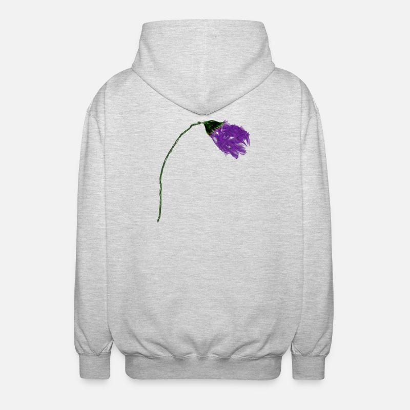 Fleur de violette à surface abstraite - Veste à capuche unisexe - gris clair chiné