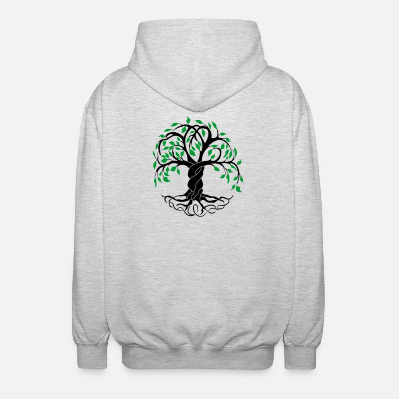 Yggdrasil der Baum des Lebens - Unisex Kapuzenjacke - Hellgrau meliert