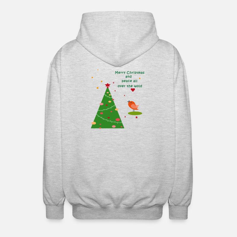 Joyeux Noël Paix - Veste à capuche unisexe - gris clair chiné