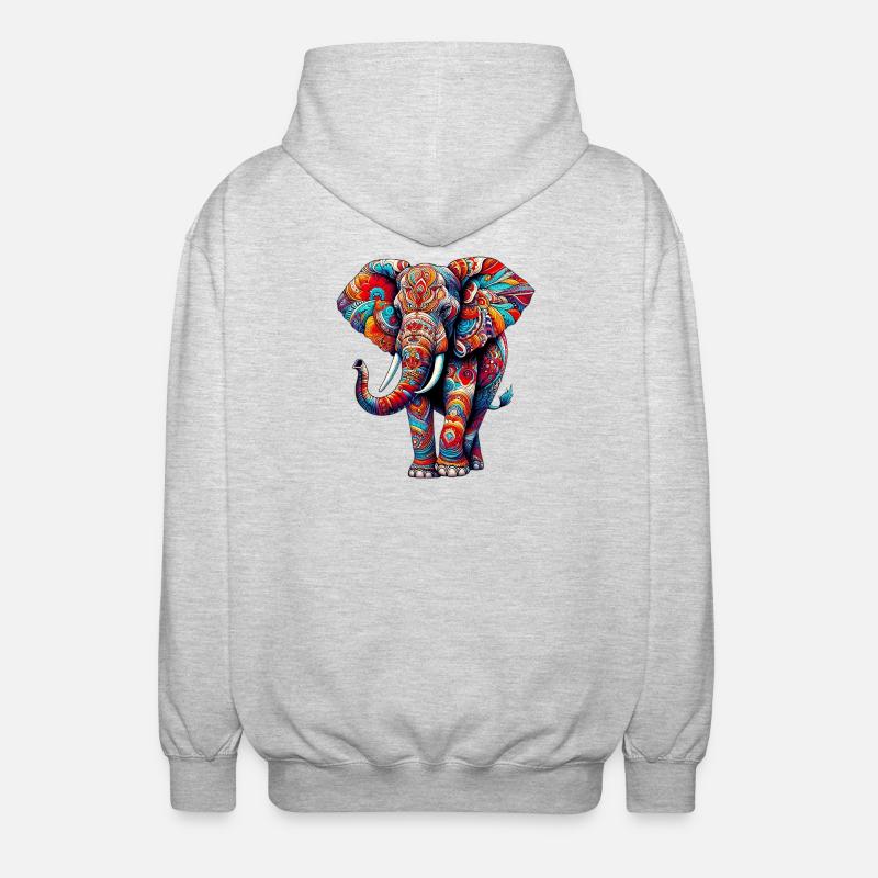 Éléphant - Veste à capuche unisexe - gris clair chiné