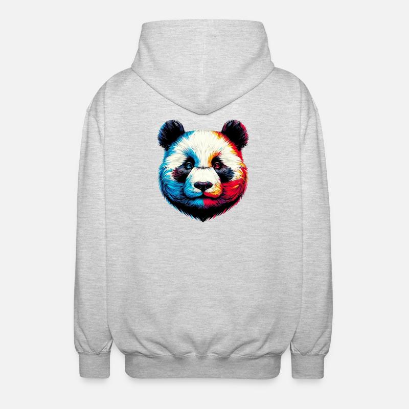 Panda - Unisex Kapuzenjacke - Hellgrau meliert