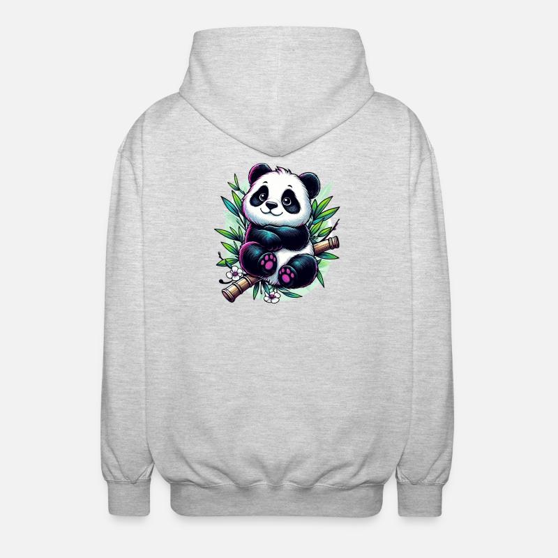 Panda - Unisex Kapuzenjacke - Hellgrau meliert
