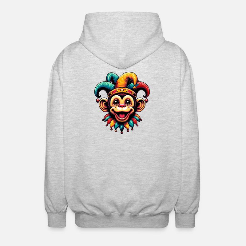 Singe Bouffon - Veste à capuche unisexe - gris clair chiné