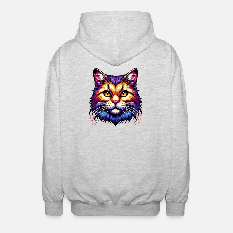 Cat - Unisex Hooded Jacket - light heather grey