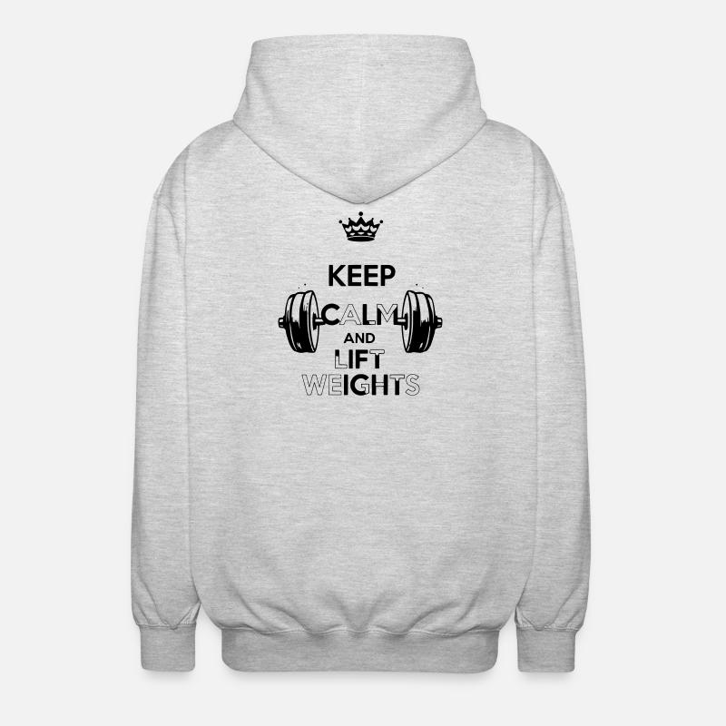 Keep Calm - Unisex Kapuzenjacke - Hellgrau meliert