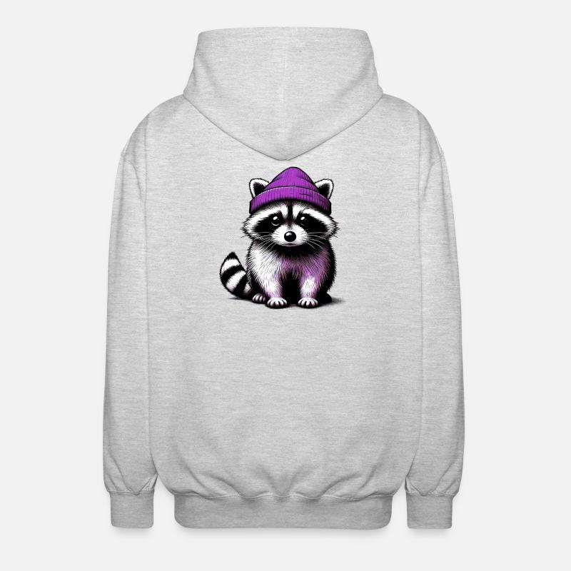 Waschbär - Unisex Kapuzenjacke - Hellgrau meliert