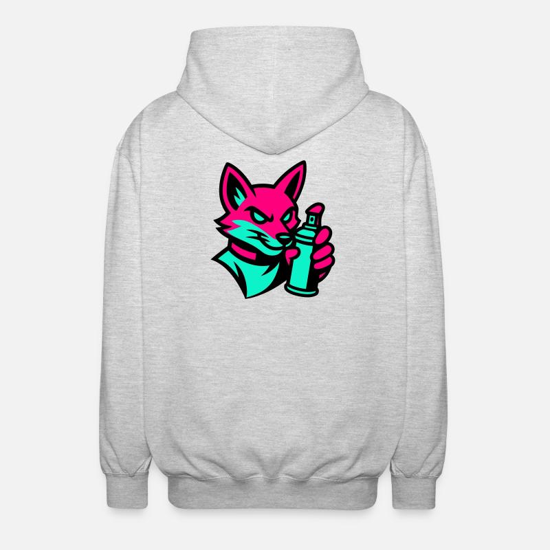 Graffiti Renard - Veste à capuche unisexe - gris clair chiné