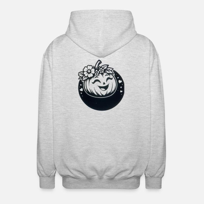 citrouille amicale avec des fleurs - Veste à capuche unisexe - gris clair chiné