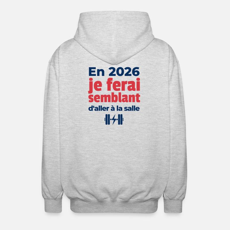 Year-end resolution - Unisex Hooded Jacket - light heather grey