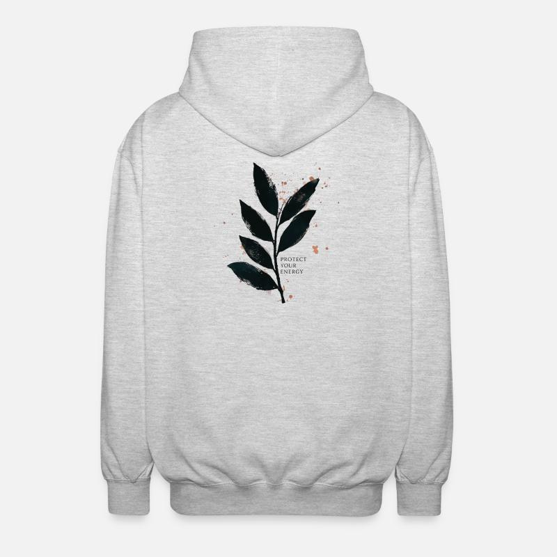 Protect Your Energy - Achtsamkeit Design - Unisex Kapuzenjacke - Hellgrau meliert