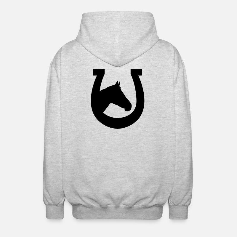 Fer à cheval - Veste à capuche unisexe - gris clair chiné