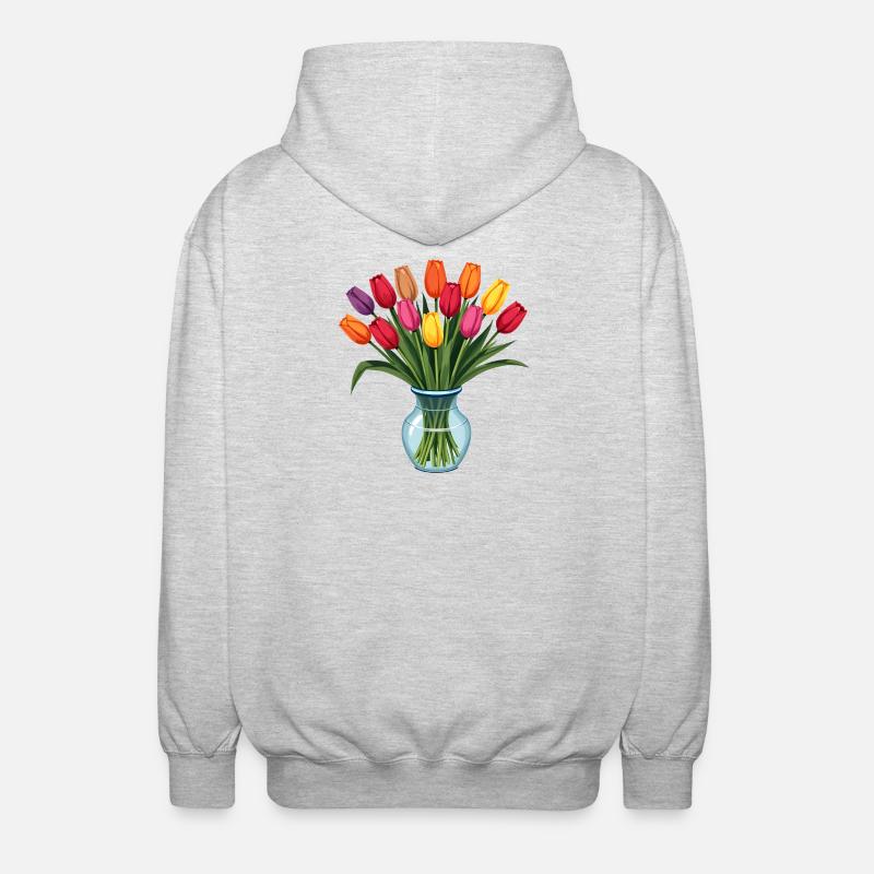 Tulipes - Veste à capuche unisexe - gris clair chiné