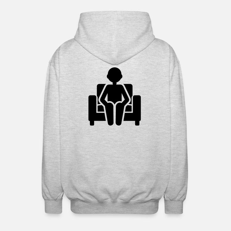Couch Sitting Lazy - Unisex Hooded Jacket - light heather grey