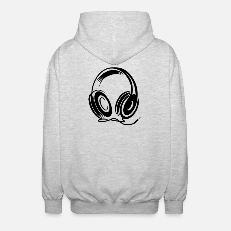 a headphone with cable - Unisex Hooded Jacket - light heather grey