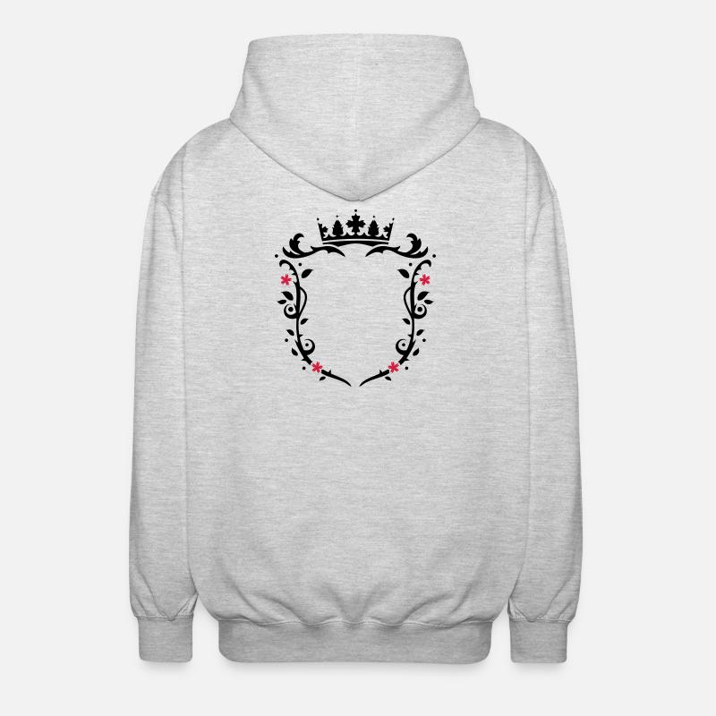un blason avec une couronne - Veste à capuche unisexe - gris clair chiné