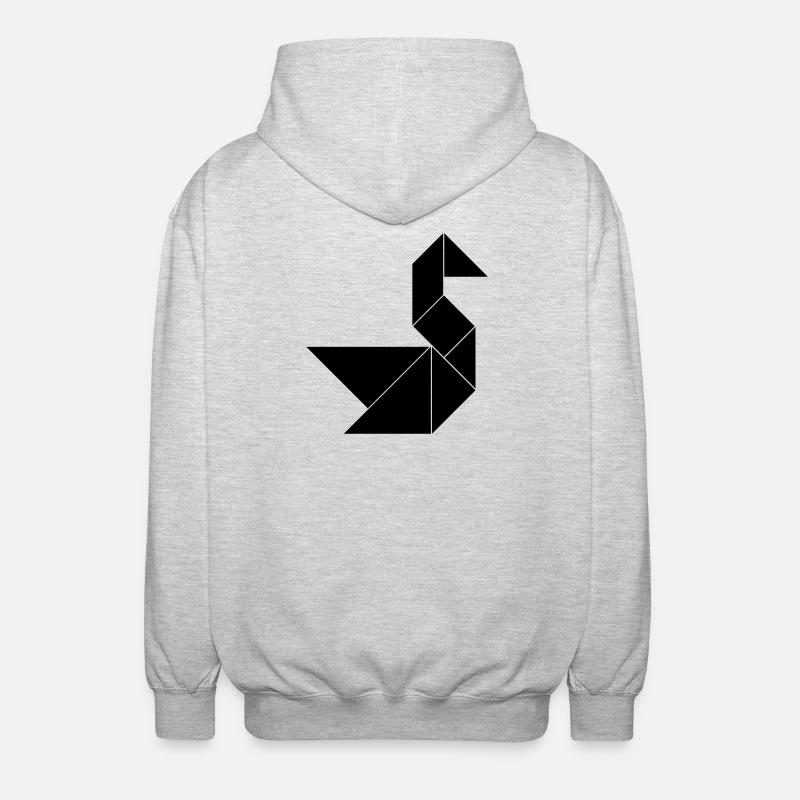 Tangram Schwan einfarbig - Unisex Kapuzenjacke - Hellgrau meliert