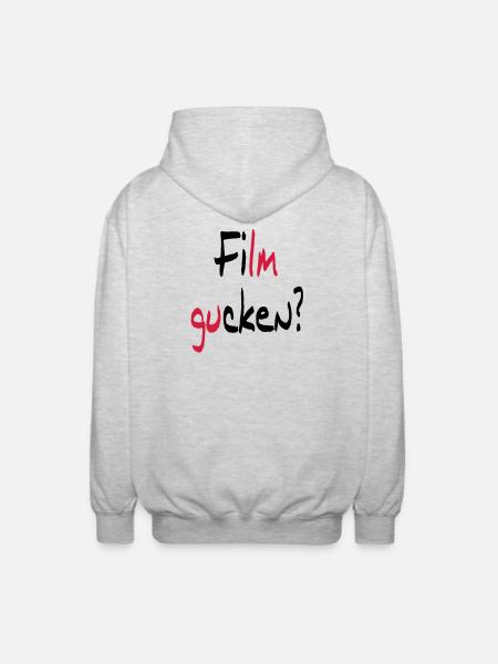 Film gucken? oder Ficken? - Unisex Kapuzenjacke - Hellgrau meliert