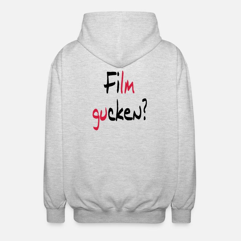 Film gucken? oder Ficken? - Unisex Kapuzenjacke - Hellgrau meliert