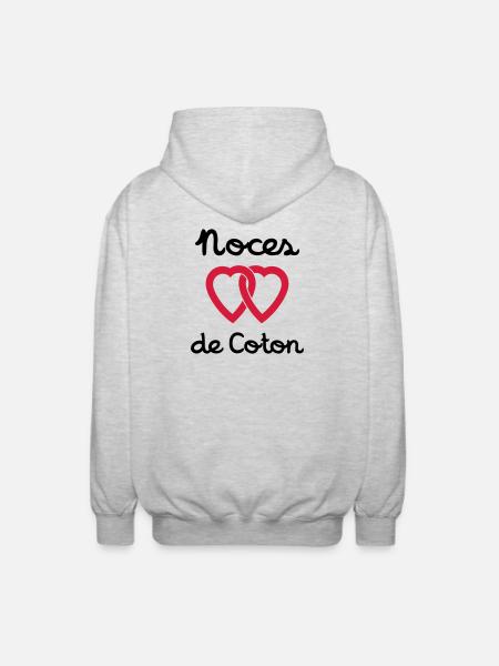 Noces de Coton - Veste à capuche unisexe - gris clair chiné