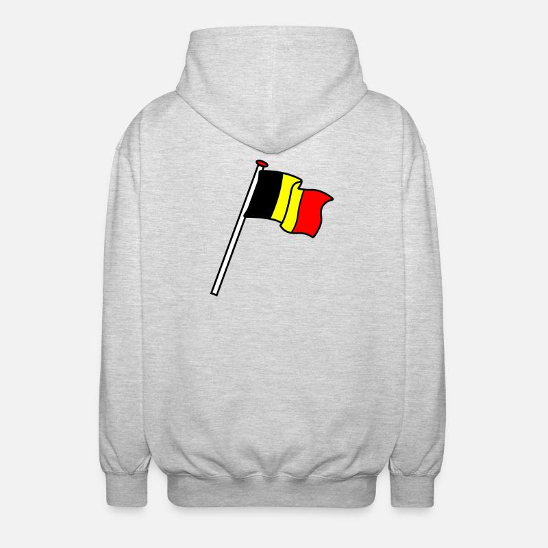Drapeau Belgique Drapeaux BE - Veste à capuche unisexe - gris clair chiné