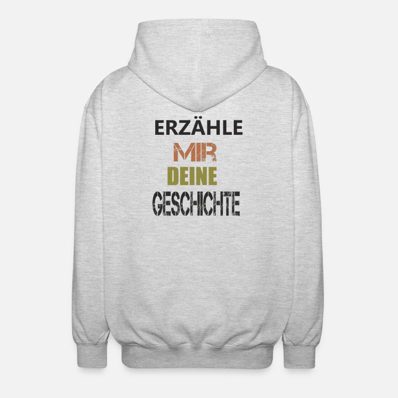 ERZÄHLE MIR DEINE GESCHICHTE - Unisex Kapuzenjacke - Hellgrau meliert