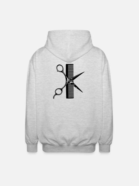 Scissor comb - Unisex Hooded Jacket - light heather grey