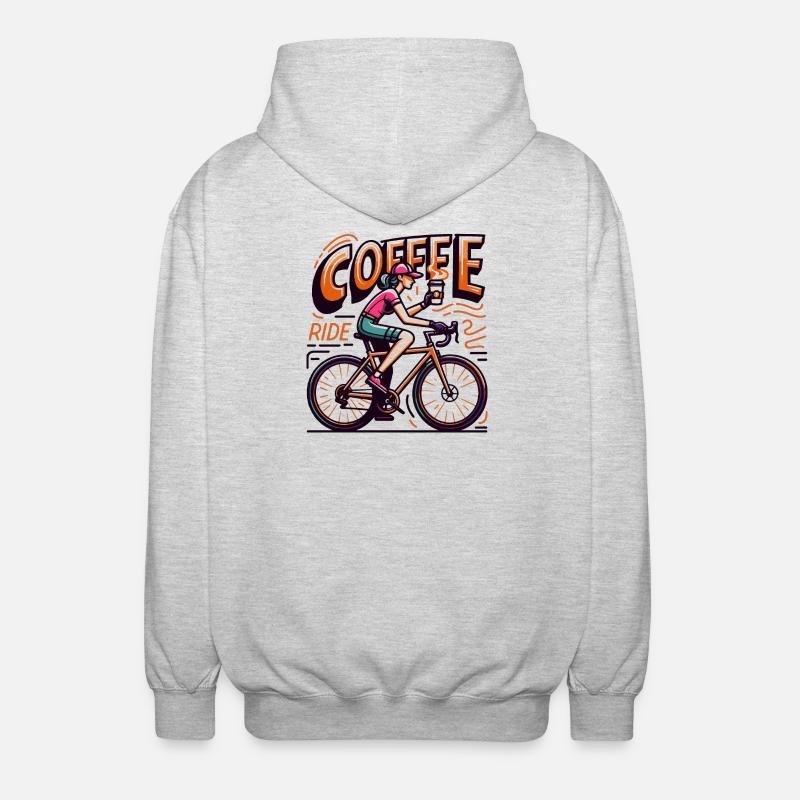 Lebendige Kaffeefahrt Illustration - Unisex Kapuzenjacke - Hellgrau meliert