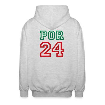 Portugal - Unisex Kapuzenjacke - Hellgrau meliert - Hinten - AI Model Male 185 light (185cm)