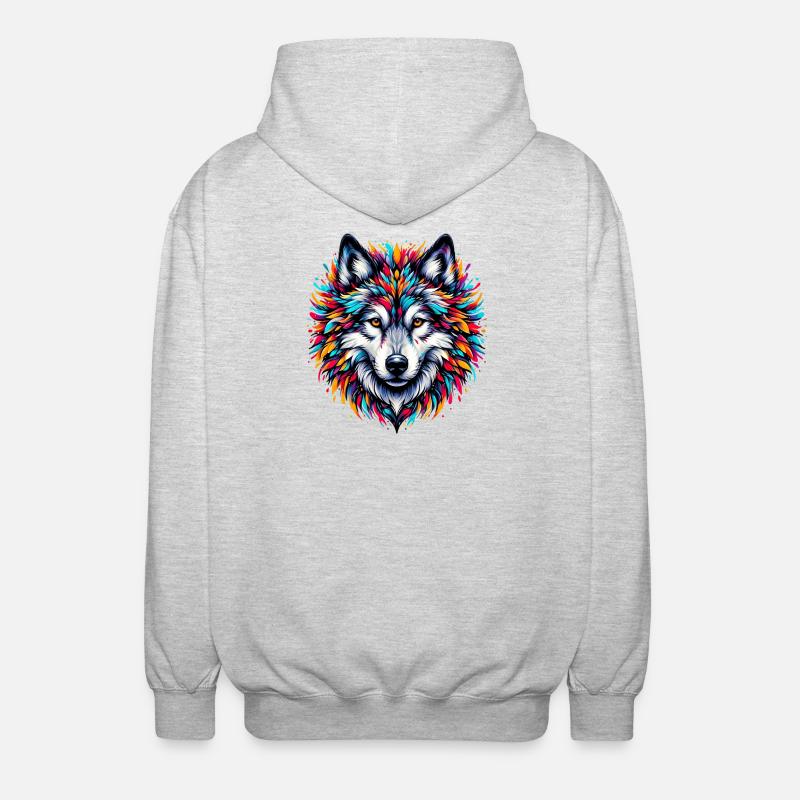 Loup - Veste à capuche unisexe - gris clair chiné