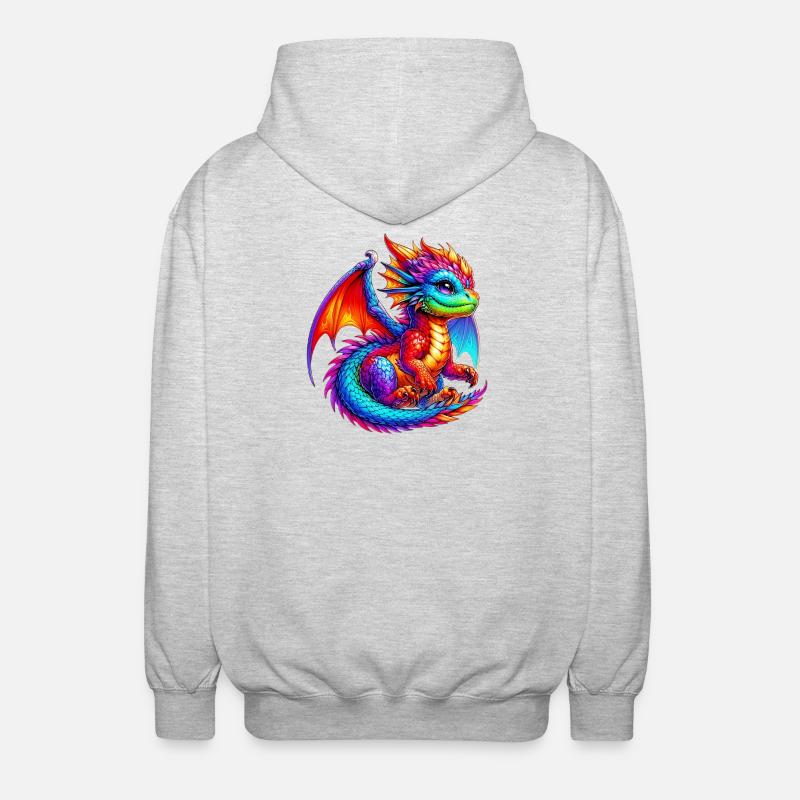 Drache - Unisex Kapuzenjacke - Hellgrau meliert