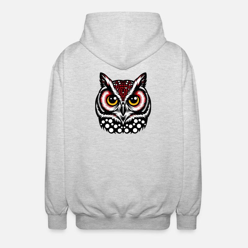 Eule - Unisex Kapuzenjacke - Hellgrau meliert