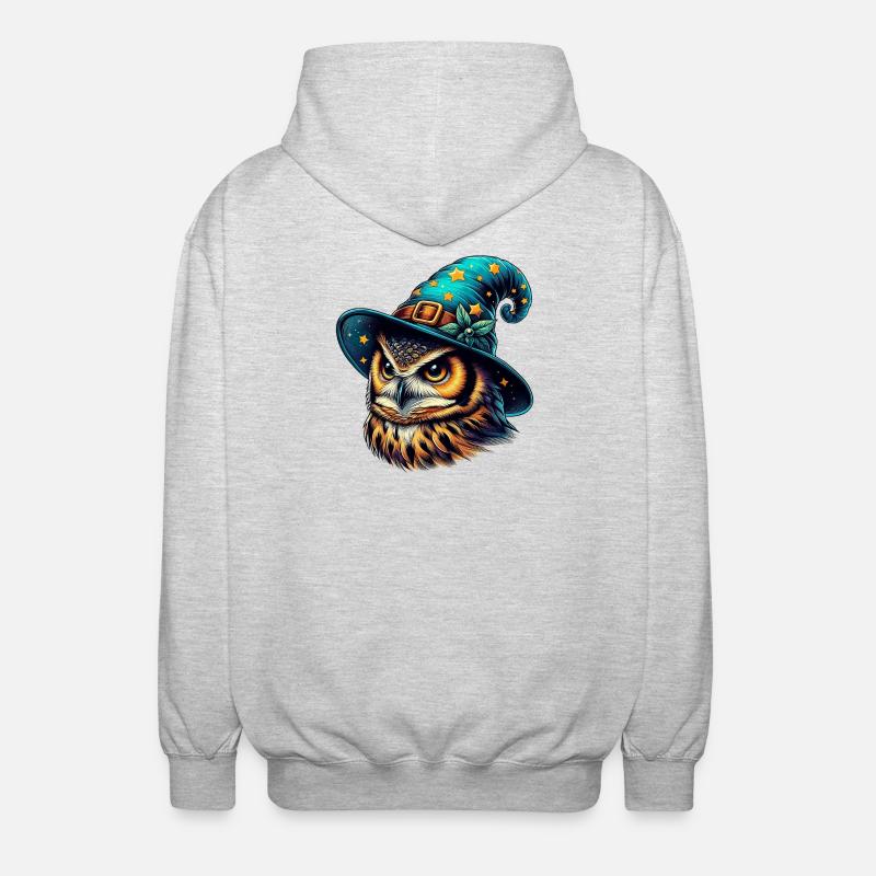 Zauberer Eule - Unisex Kapuzenjacke - Hellgrau meliert
