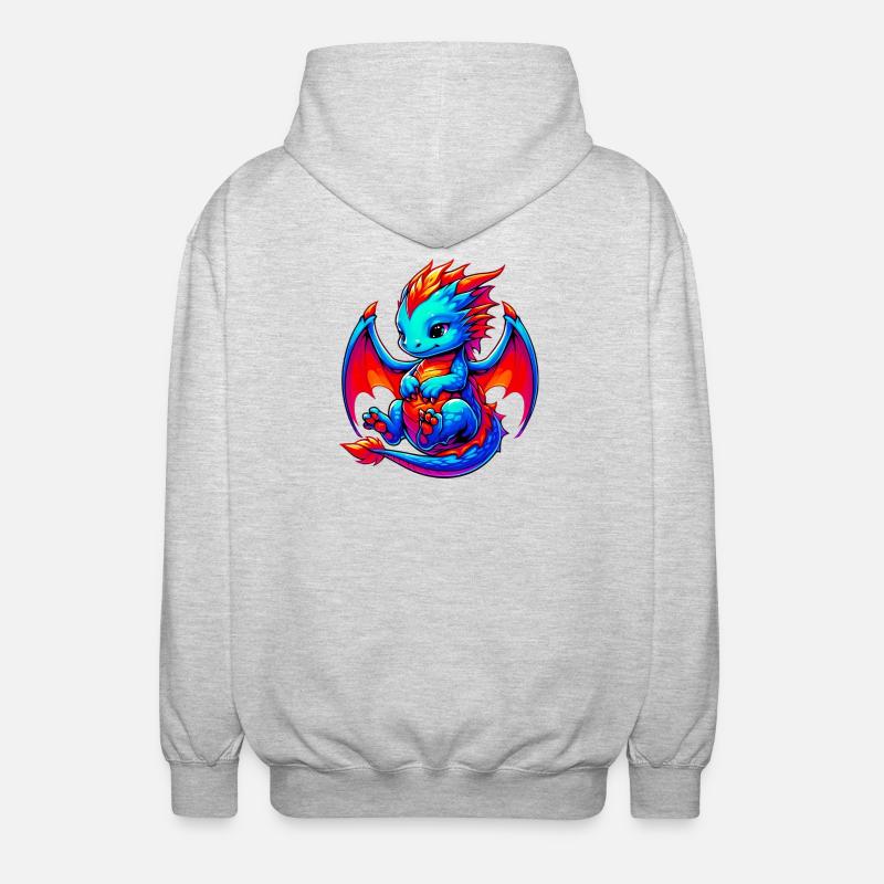 Drache - Unisex Kapuzenjacke - Hellgrau meliert