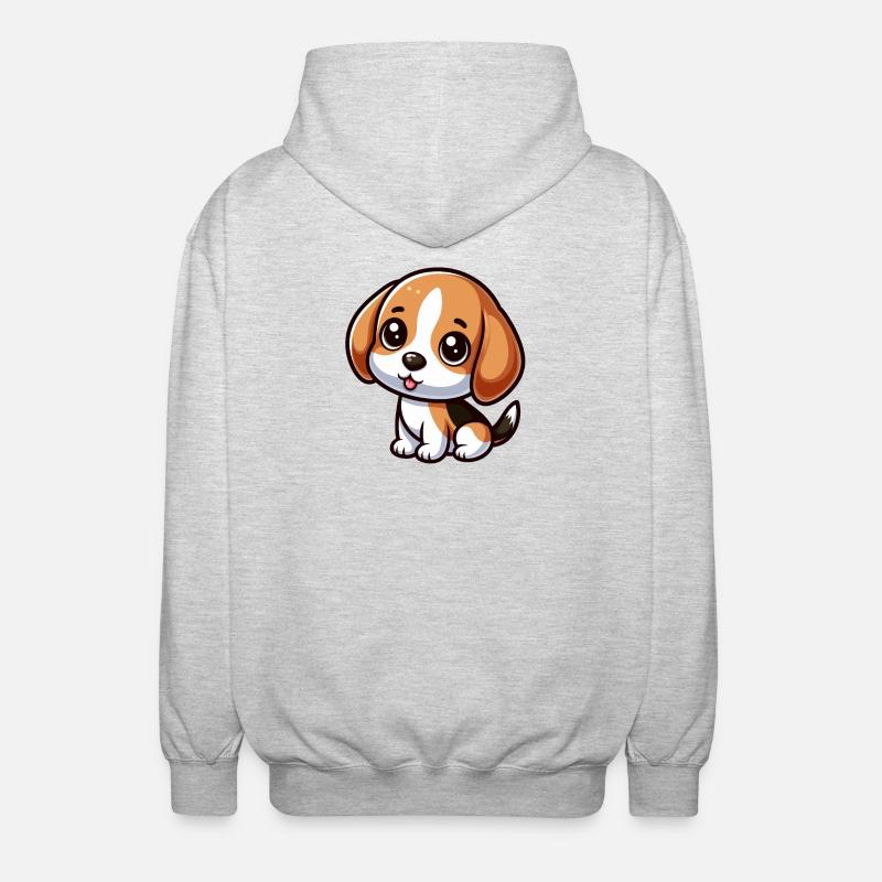Chibi Beagle Chien - Veste à capuche unisexe - gris clair chiné